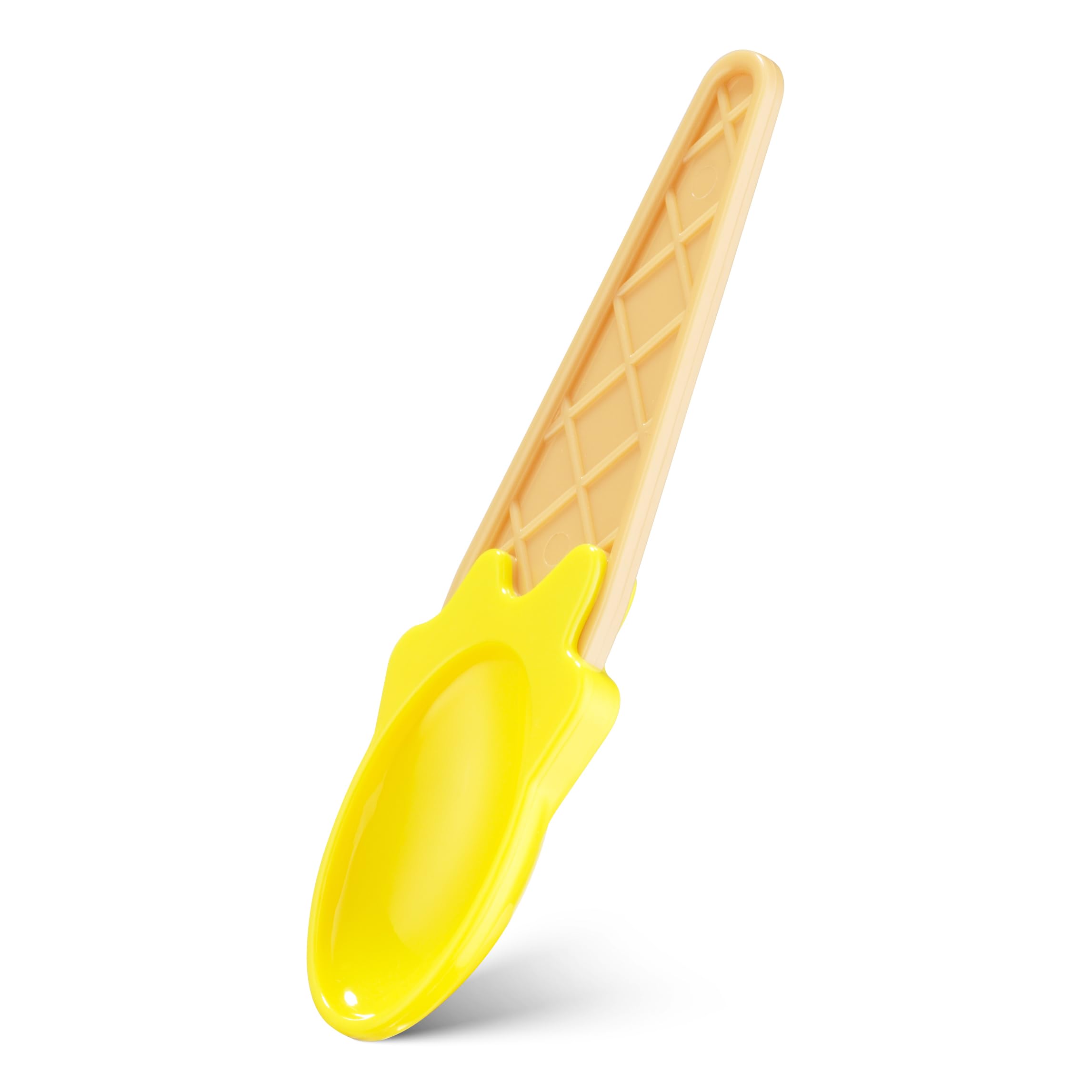 JoyServe Ice Cream Bowls and Spoons Set - Reusable Plastic Ice Cream Cups and Waffle Cone Shaped Spoons for Dessert Ice Cream Sundaes, Frozen Yogurt, Gelato, Birthday Party Decorations